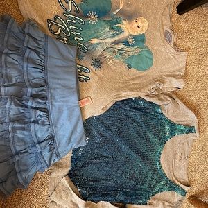 Justice Skort, sequins shirt Disney Elsa t-shirt